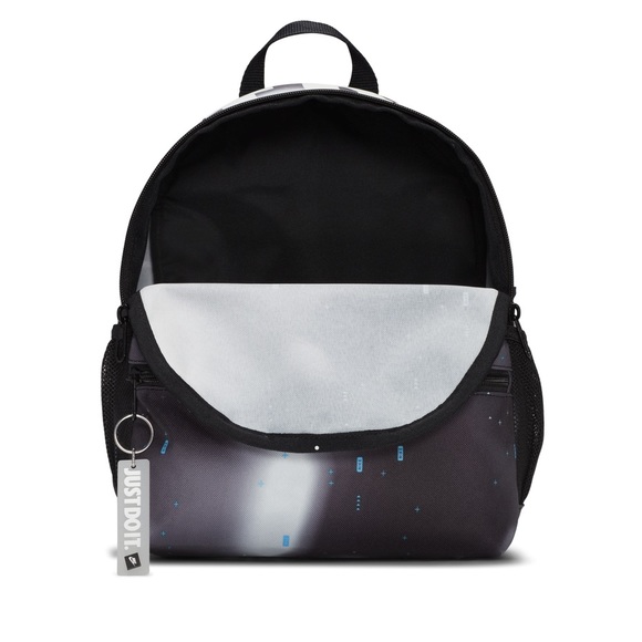 Nike Brasilia Just Do It Mini Backpack School Small Black Gray Galaxy NWT - Picture 4 of 11